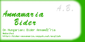 annamaria bider business card